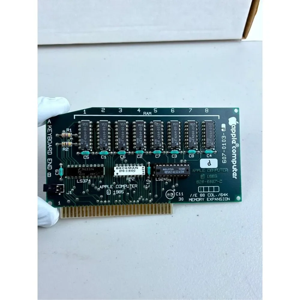 New Open Box Vintage Apple IIe Extended 80 Column Text Card Manual Chip 607-0103
